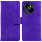 For Tecno Spark Go 1 / Pop 9 Pro Skin Feel Pure Color Flip Leather Phone Case(Purple) - 1