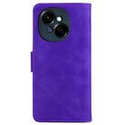 For Tecno Spark Go 1 / Pop 9 Pro Skin Feel Pure Color Flip Leather Phone Case(Purple) - 3