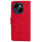 For Tecno Spark Go 1 / Pop 9 Pro Skin Feel Pure Color Flip Leather Phone Case(Red) - 3