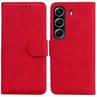 For Tecno Camon 40 Skin Feel Pure Color Flip Leather Phone Case(Red) - 1