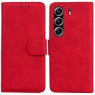 For Tecno Camon 40 Pro 4G Skin Feel Pure Color Flip Leather Phone Case(Red) - 1