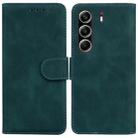 For Tecno Camon 40 Pro 4G Skin Feel Pure Color Flip Leather Phone Case(Green) - 1