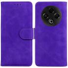 For Tecno Spark 30 4G Skin Feel Pure Color Flip Leather Phone Case(Purple) - 1