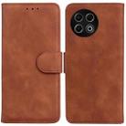 For Tecno Spark 30 Pro Skin Feel Pure Color Flip Leather Phone Case(Brown) - 1
