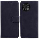 For Tecno Spark 30 Pro Skin Feel Pure Color Flip Leather Phone Case(Black) - 1