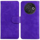 For Tecno Pop 9 5G / Spark 30C 5G Skin Feel Pure Color Flip Leather Phone Case(Purple) - 1