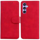 For Samsung Galaxy S23 FE 5G Skin Feel Pure Color Flip Leather Phone Case(Red) - 1