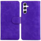 For Samsung Galaxy S24+ 5G Skin Feel Pure Color Flip Leather Phone Case(Purple) - 1