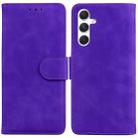 For Samsung Galaxy S24 5G Skin Feel Pure Color Flip Leather Phone Case(Purple) - 1