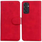 For Samsung Galaxy M55 Skin Feel Pure Color Flip Leather Phone Case(Red) - 1