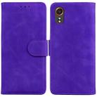 For Samsung Galaxy Xcover7 Skin Feel Pure Color Flip Leather Phone Case(Purple) - 1