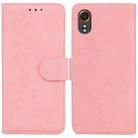 For Samsung Galaxy Xcover7 Skin Feel Pure Color Flip Leather Phone Case(Pink) - 1