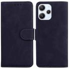 For Xiaomi Redmi 12 Skin Feel Pure Color Flip Leather Phone Case(Black) - 1