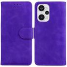 For Xiaomi Poco F5 / Redmi Note 12 Turbo Skin Feel Pure Color Flip Leather Phone Case(Purple) - 1