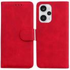 For Xiaomi Poco F5 / Redmi Note 12 Turbo Skin Feel Pure Color Flip Leather Phone Case(Red) - 1