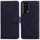 For Xiaomi Poco F5 Pro / Redmi K60 Skin Feel Pure Color Flip Leather Phone Case(Black) - 1