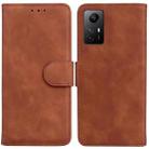 For Xiaomi Redmi Note 12S Skin Feel Pure Color Flip Leather Phone Case(Brown) - 1