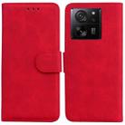 For Xiaomi 13T / 13T Pro / Redmi K60 Ultra Skin Feel Pure Color Flip Leather Phone Case(Red) - 1