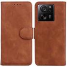 For Xiaomi 13T / 13T Pro / Redmi K60 Ultra Skin Feel Pure Color Flip Leather Phone Case(Brown) - 1