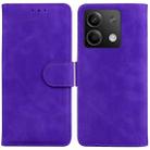 For Xiaomi Redmi Note 13 5G Skin Feel Pure Color Flip Leather Phone Case(Purple) - 1