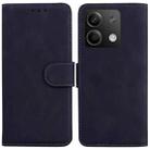 For Xiaomi Redmi Note 13 5G Skin Feel Pure Color Flip Leather Phone Case(Black) - 1