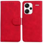 For Xiaomi Redmi Note 13 Pro+ 5G Skin Feel Pure Color Flip Leather Phone Case(Red) - 1