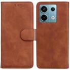 For Xiaomi Redmi Note 13 Pro 5G Skin Feel Pure Color Flip Leather Phone Case(Brown) - 1