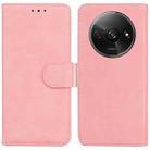 For Xiaomi Redmi A3 Skin Feel Pure Color Flip Leather Phone Case(Pink) - 1