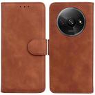 For Xiaomi Redmi A3 Skin Feel Pure Color Flip Leather Phone Case(Brown) - 1