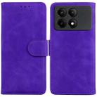 For Xiaomi Redmi K70E / Poco X6 Pro Skin Feel Pure Color Flip Leather Phone Case(Purple) - 1