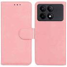 For Xiaomi Redmi K70E / Poco X6 Pro Skin Feel Pure Color Flip Leather Phone Case(Pink) - 1