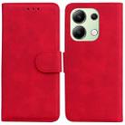 For Xiaomi Redmi Note 13 4G Global Skin Feel Pure Color Flip Leather Phone Case(Red) - 1