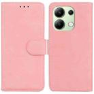 For Xiaomi Redmi Note 13 4G Global Skin Feel Pure Color Flip Leather Phone Case(Pink) - 1