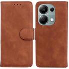 For Xiaomi Redmi Note 13 Pro 4G Skin Feel Pure Color Flip Leather Phone Case(Brown) - 1