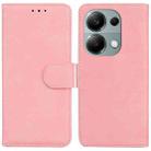 For Xiaomi Poco M6 Pro 4G Skin Feel Pure Color Flip Leather Phone Case(Pink) - 1