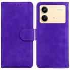 For Xiaomi Redmi Note 13R Pro Skin Feel Pure Color Flip Leather Phone Case(Purple) - 1