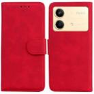 For Xiaomi Redmi Note 13R Pro Skin Feel Pure Color Flip Leather Phone Case(Red) - 1