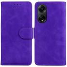 For OPPO A98 5G / F23 5G India Skin Feel Pure Color Flip Leather Phone Case(Purple) - 1