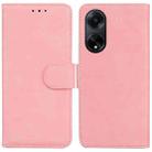 For OPPO A98 5G / F23 5G India Skin Feel Pure Color Flip Leather Phone Case(Pink) - 1