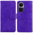 For OPPO Reno10 5G Global/Reno10 Pro Global Skin Feel Pure Color Flip Leather Phone Case(Purple) - 1