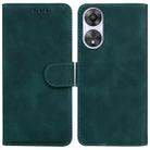For OPPO A78 4G Skin Feel Pure Color Flip Leather Phone Case(Green) - 1