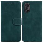 For OPPO A38 4G / A18 Skin Feel Pure Color Flip Leather Phone Case(Green) - 1