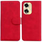 For OPPO A59 5G / A2M Skin Feel Pure Color Flip Leather Phone Case(Red) - 1