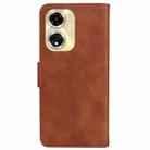 For OPPO A59 5G / A2M Skin Feel Pure Color Flip Leather Phone Case(Brown) - 4