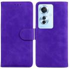 For OPPO Reno11 F Global Skin Feel Pure Color Flip Leather Phone Case(Purple) - 1