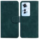 For OPPO Reno11 F Global Skin Feel Pure Color Flip Leather Phone Case(Green) - 1