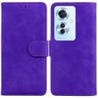 For OPPO F25 Pro 5G Global Skin Feel Pure Color Flip Leather Phone Case(Purple) - 1