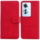 For OPPO F25 Pro 5G Global Skin Feel Pure Color Flip Leather Phone Case(Red) - 1
