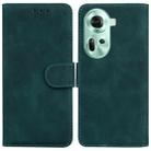 For OPPO Reno11 Global Skin Feel Pure Color Flip Leather Phone Case(Green) - 1