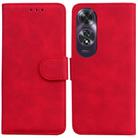 For OPPO A60 4G Skin Feel Pure Color Flip Leather Phone Case(Red) - 1